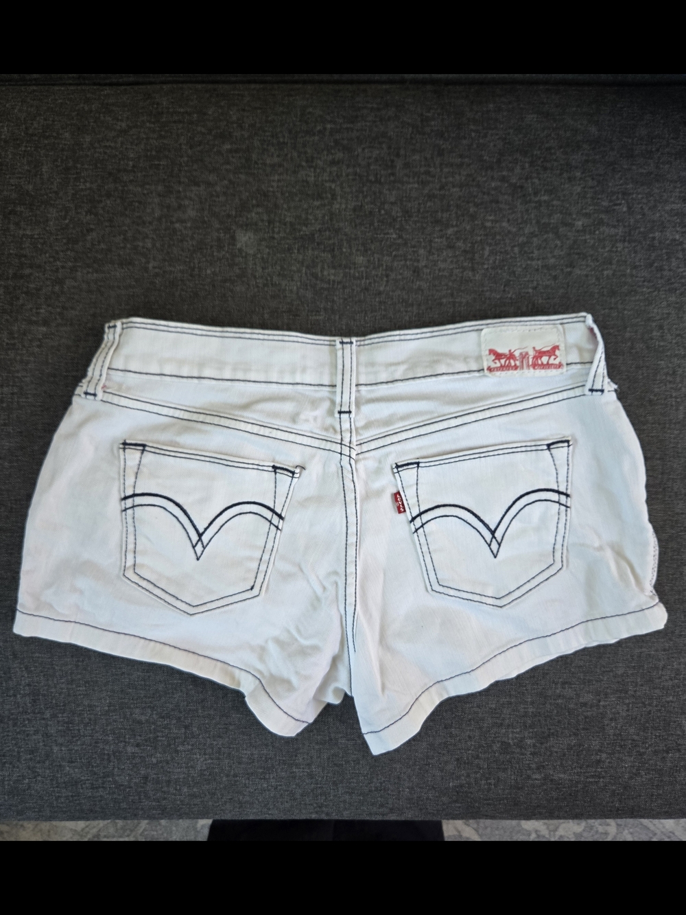 Levi's White Women's Denim Shorts with Contrast Stitching